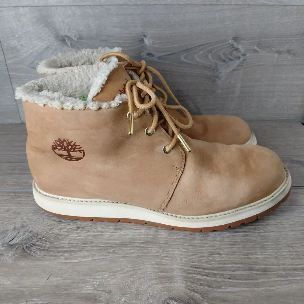 Timberland Boots Mens 11 Tan Richmond Ridge Leather Waterproof Mid Chukka Fleece
